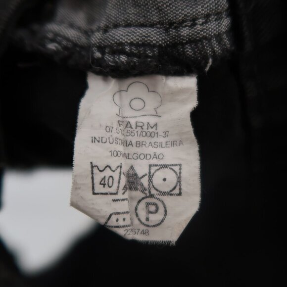 FARM Rio Black Denim Distressed Shorts Size 00 - Picture 3 of 10